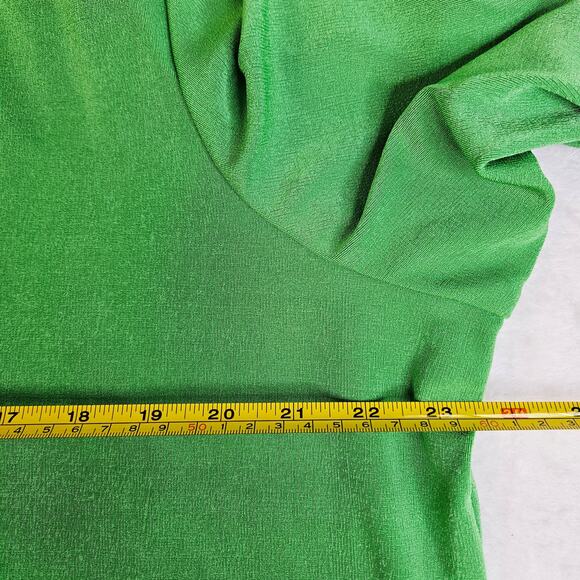 Quacker Factory 2-Piece Set Top Button Cardigan Kelly Green 1X Rhinestone V-Neck - Picture 11 of 12